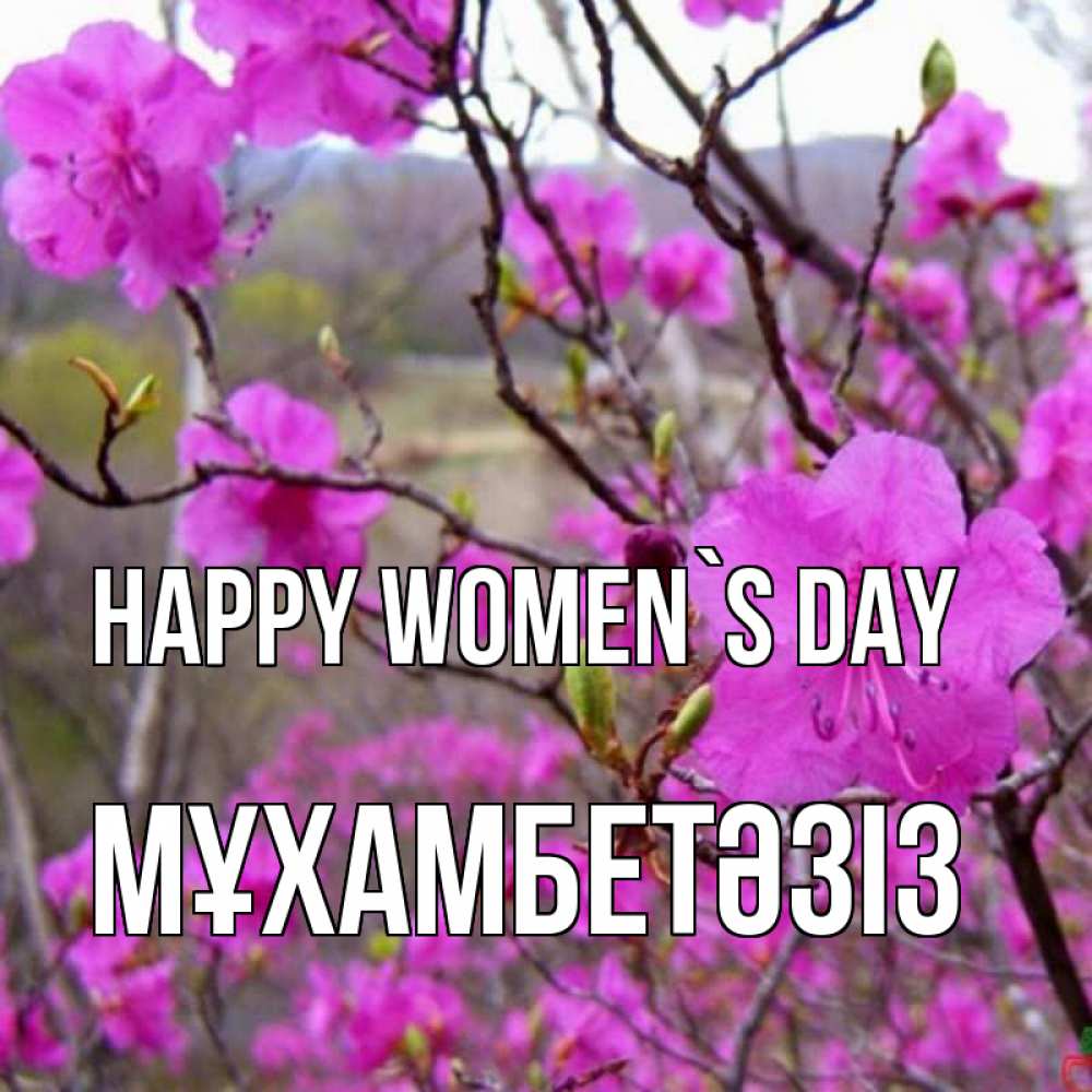 Greetings card с именем, МҰХАМБЕТӘЗІЗ happy women`s day международный женский день Greetings with text for free download 